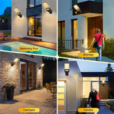 Solar Street Wall Light PIR Motion Sensor Outdoor Garden Lamp Warm White